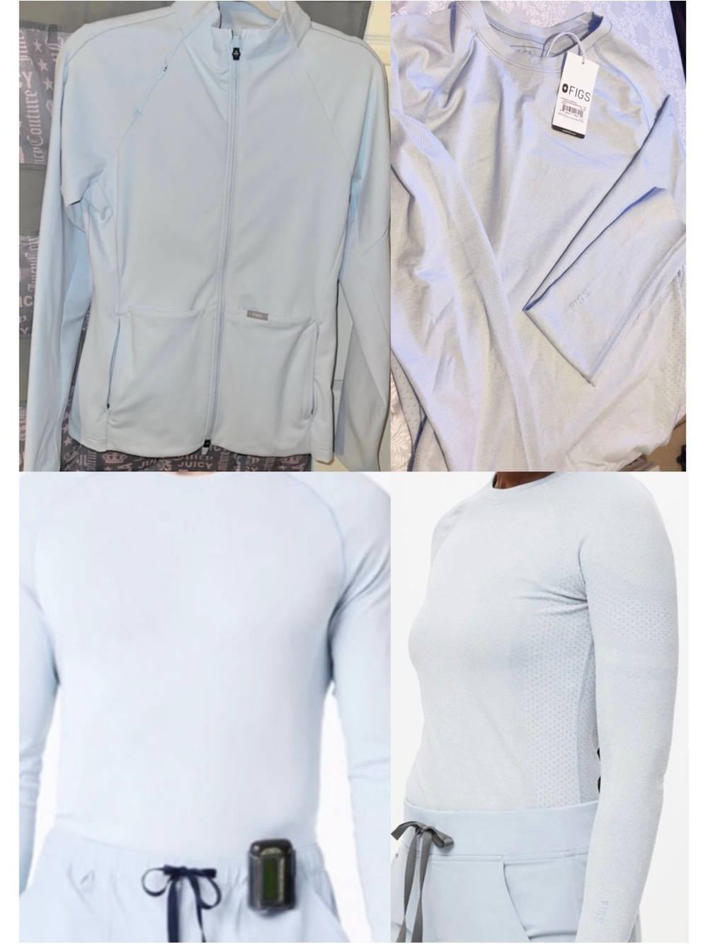 FIGS NWT Chambray on-shift contour jacket & Figs Salta seamless long sleeve